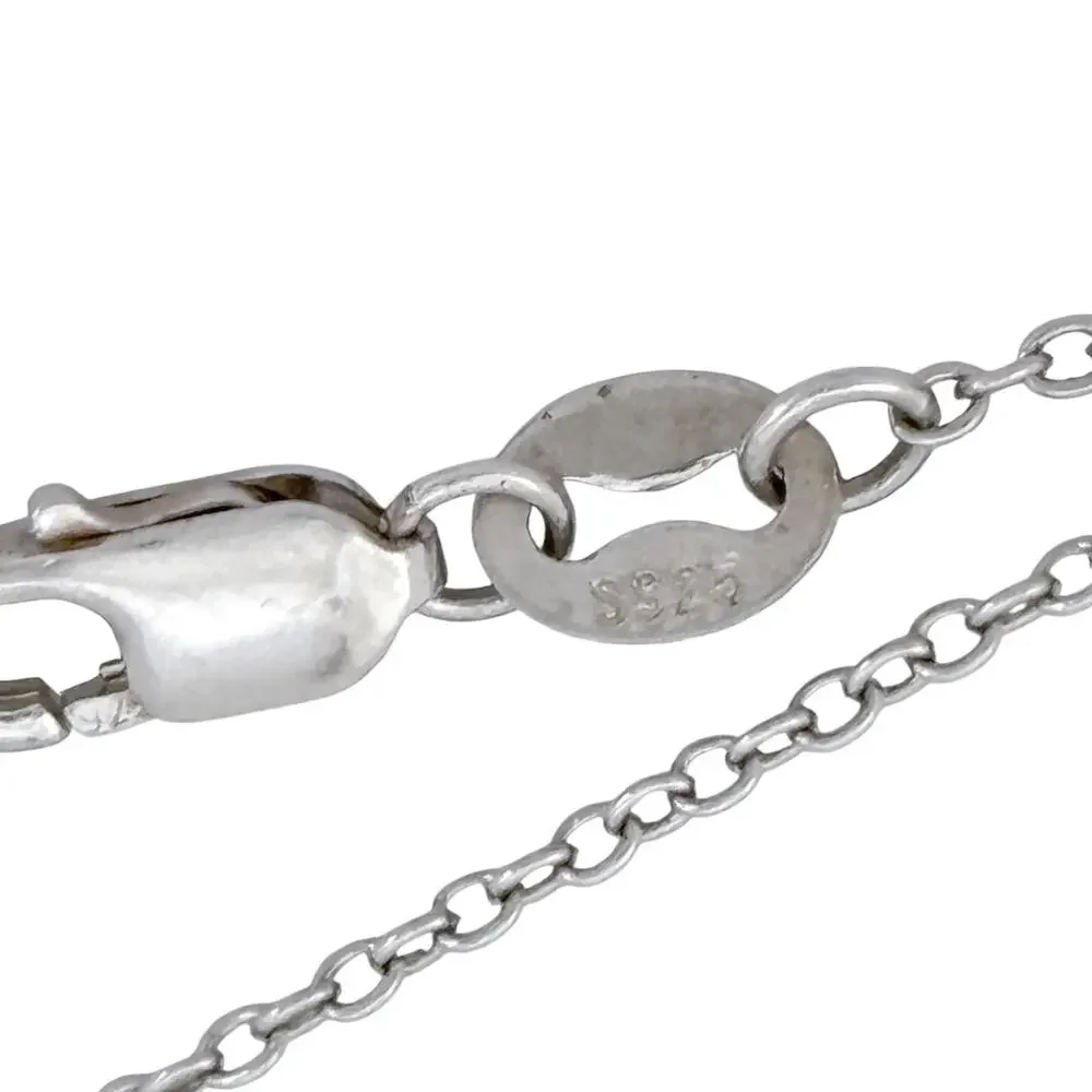 Vintage Sterling Silver 925 Cable Link Chain Necklace 17.5